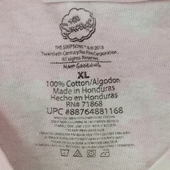 Simpson Krusty-the-Clown Shirt L/XL 22x29 Pink Cartoon Bleached - Picture 4 of 11